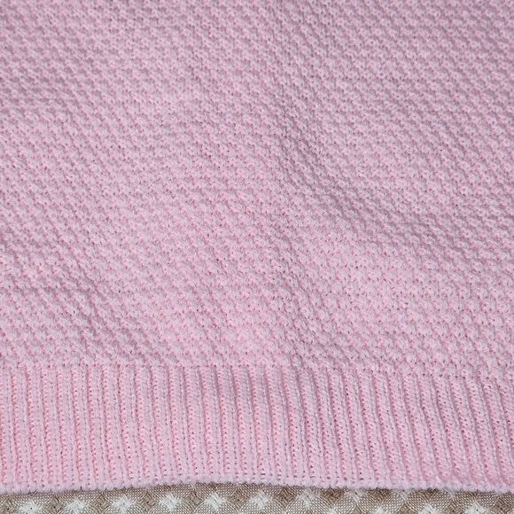 Cuddle Knit Wintuk Pink V Neck Button Up Open Knit Cardigan Sweater Vintage 60s - Picture 6 of 10